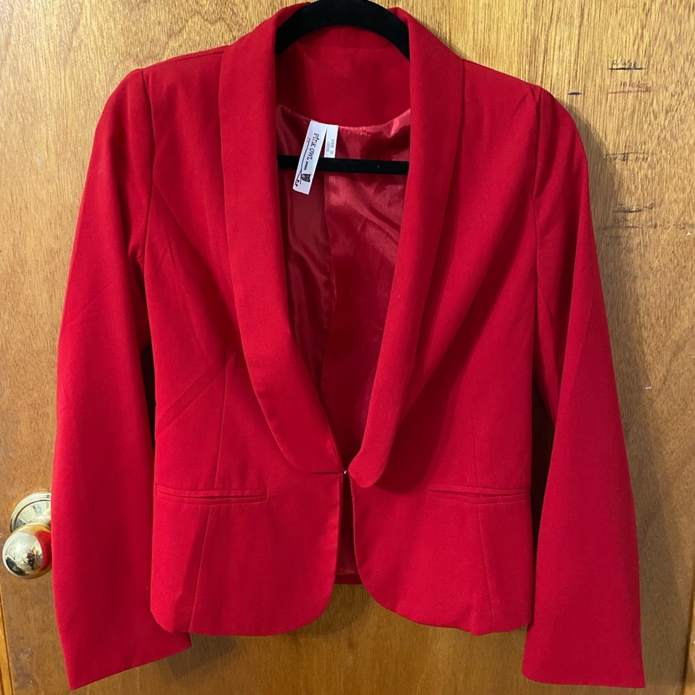 Pink Owl Red Blazer